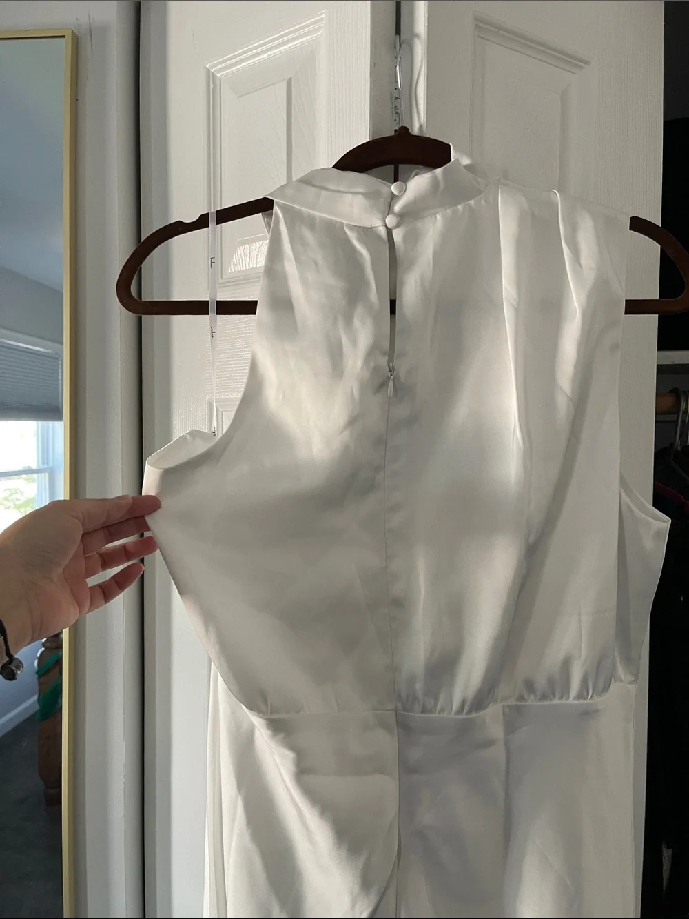 Lulu's Elegant White Sleeveless Dress